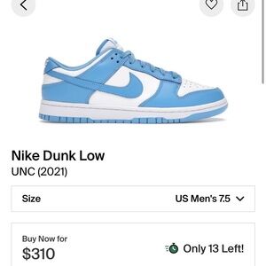 Nike Dunk Low “UNC”